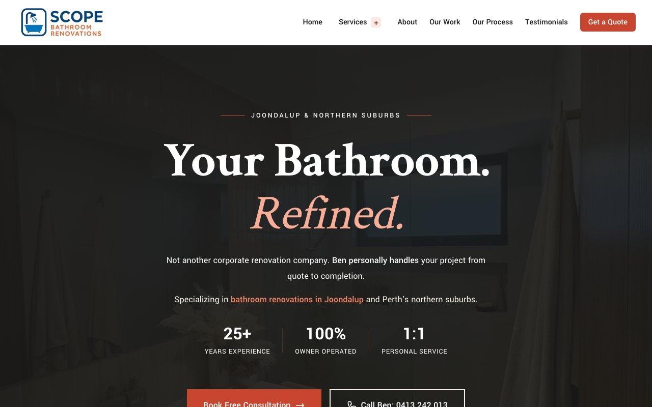 Scope Bathroom Renovations website